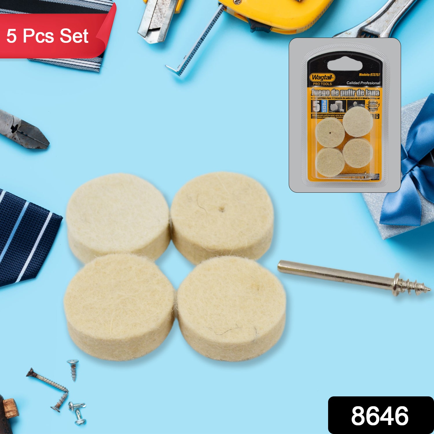 Rotary Tool Accessory Wool Felt Polishing Pad Felt (5 Pcs Set) Rotary Tool Accessory Wool Felt Polishing Pad Felt (5 Pcs Set)